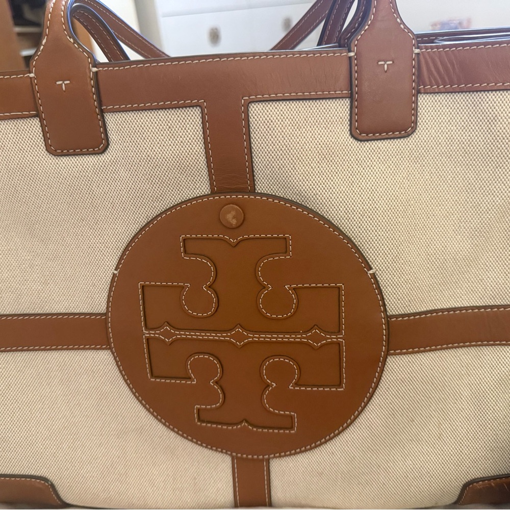 Large Tory Burch Tan and Cream Women's Tote Bag